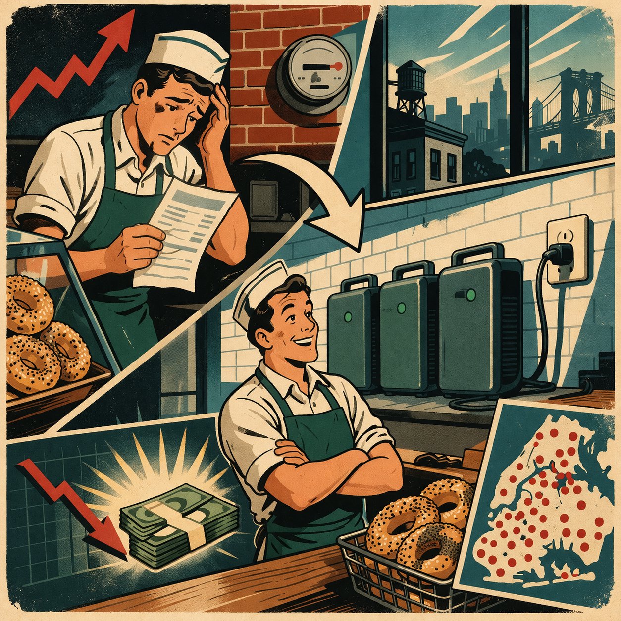 This Brooklyn bagel shop is saving money with plug-in batteries