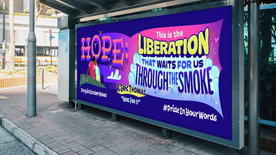 Penguin Random House erects billboards displaying work from LGBTQ writers in response to recent book bans