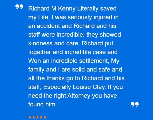 New York City Personal Injury Lawyer Richard M. Kenny Receives Glowing Review on Birdseye From a Happy Client Regarding the Firm’s Services