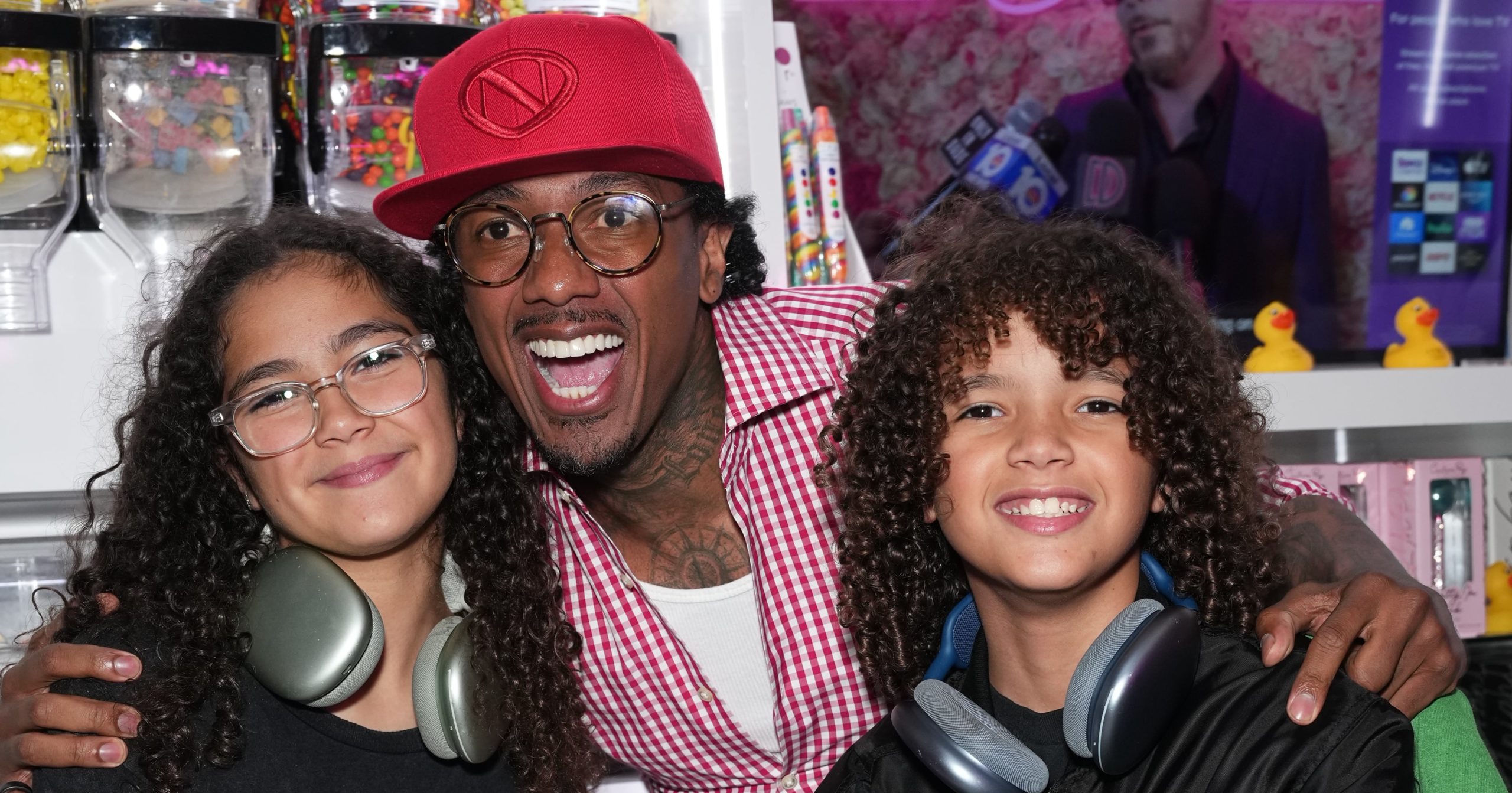 Nick Cannon Brings Twins Moroccan and Monroe to Sugar Factory Grand Opening