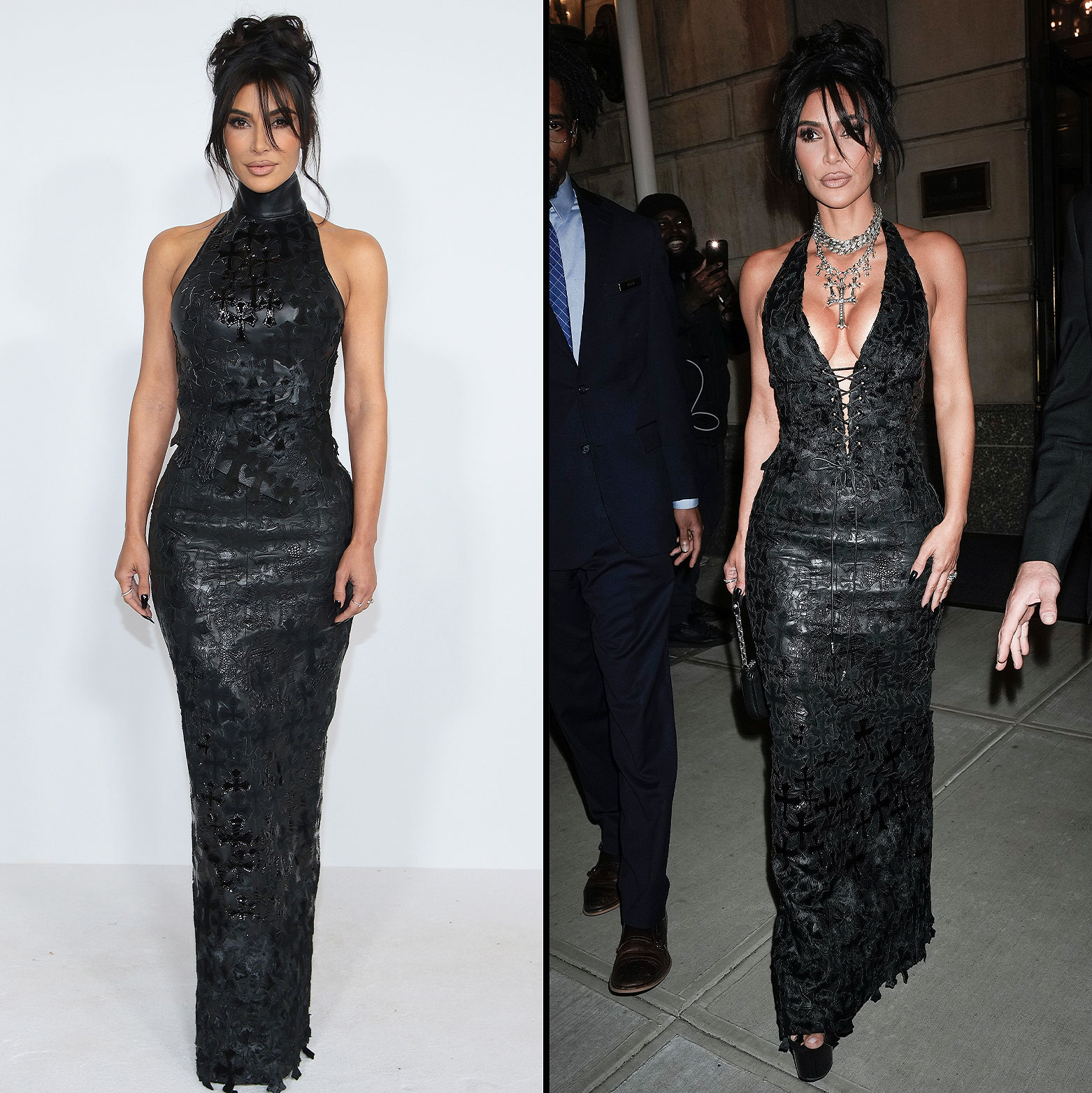 Kim Kardashian Pulls Off Back-to-Back Edgy Chrome Hearts Looks