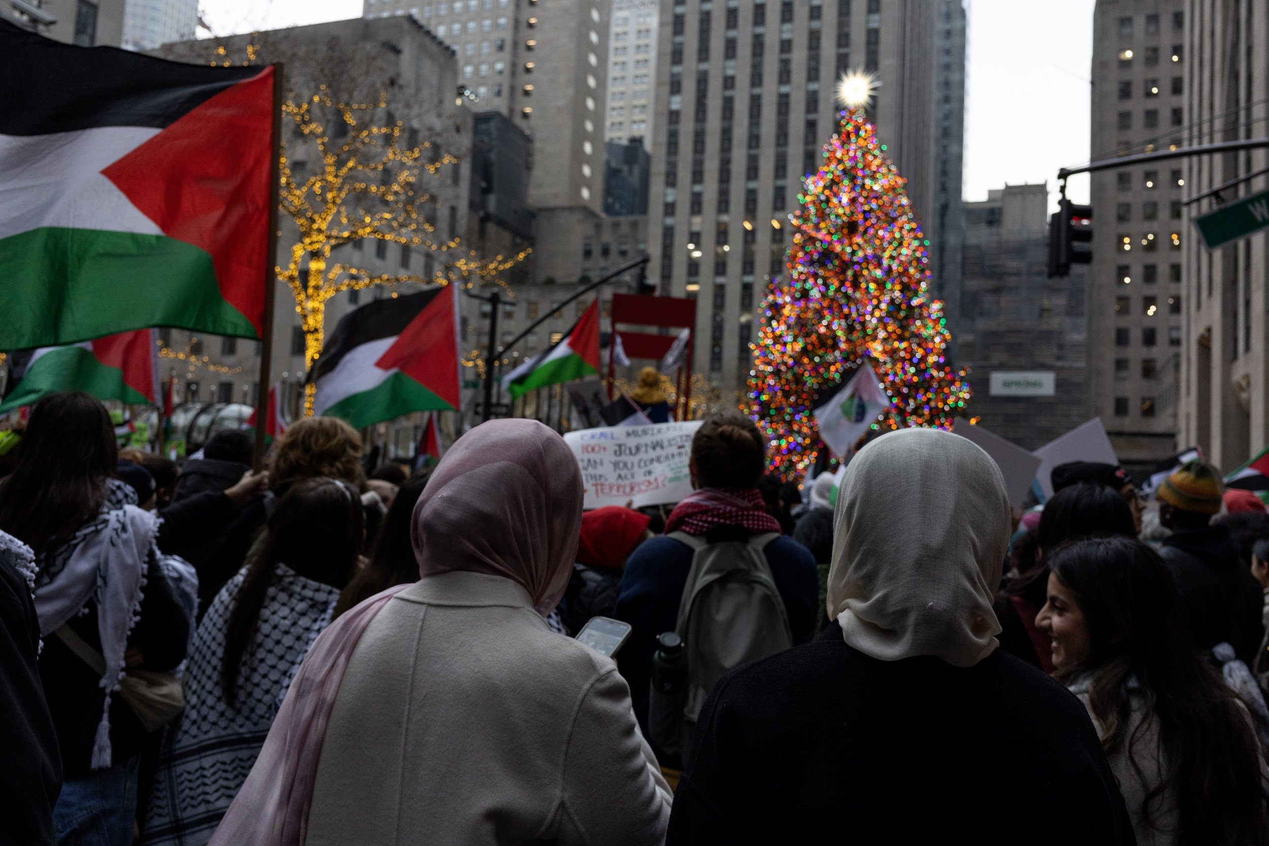 Videos Show Chaotic NYC Pro-Palestinian Protest: ‘Christmas Is Cancelled!’