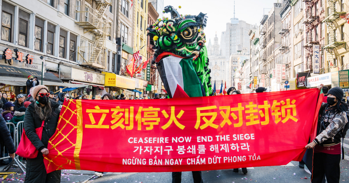 At this year’s Lunar New Year parade in NYC, ‘Free Palestine’ protesters joined the route