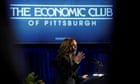 Harris reiterates pledge for middle-class tax cut and vows to promote entrepreneurship in Pennsylvania speech – live