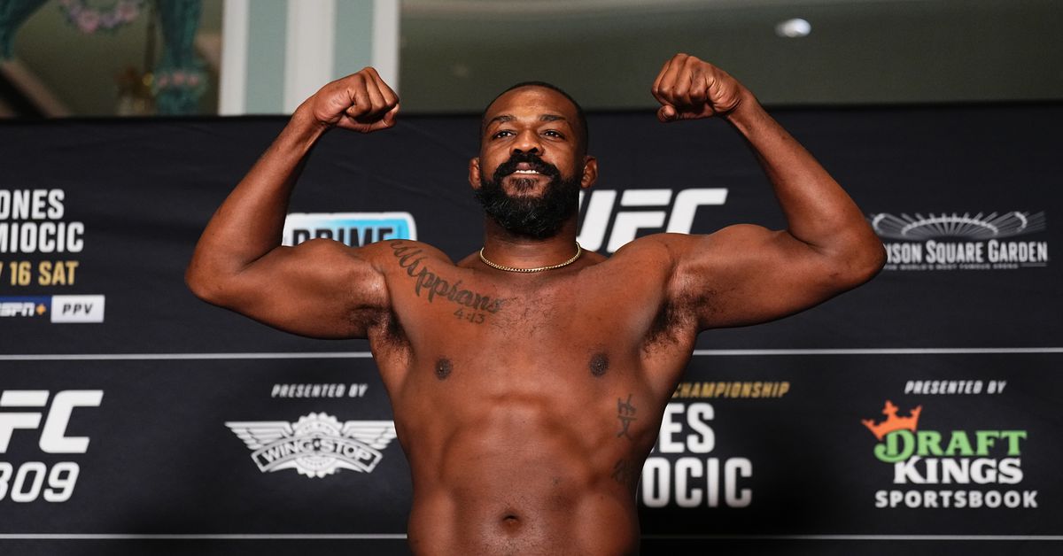 UFC 309 weigh-in results: Jon Jones 11 pounds lighter than Stipe Miocic for championship showdown