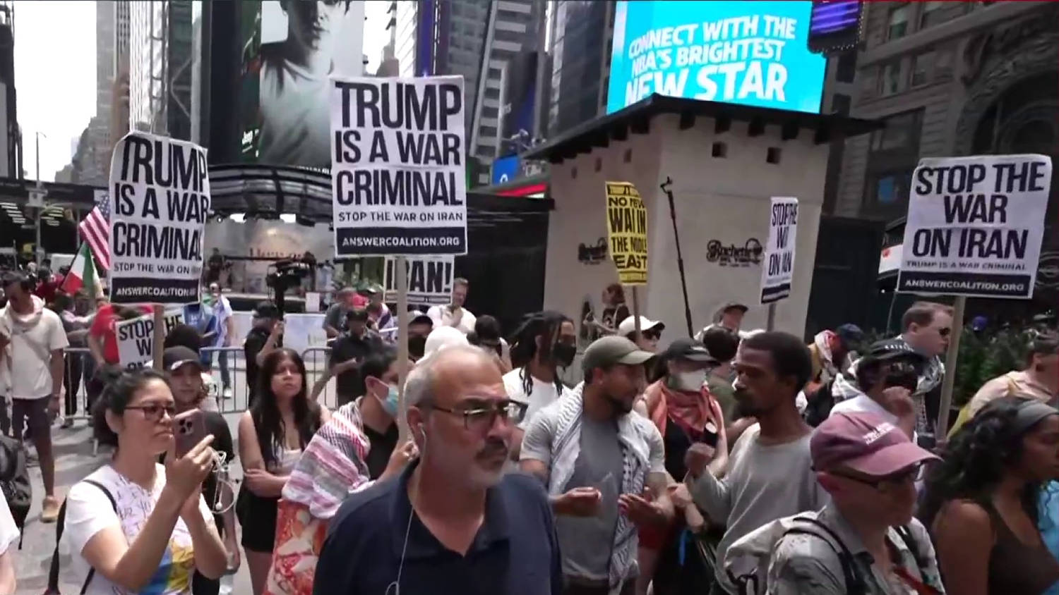 Anti-war protests form in New York City following U.S. strikes in Iran